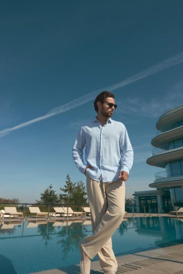 Брюки-багги светло-бежевые свободные