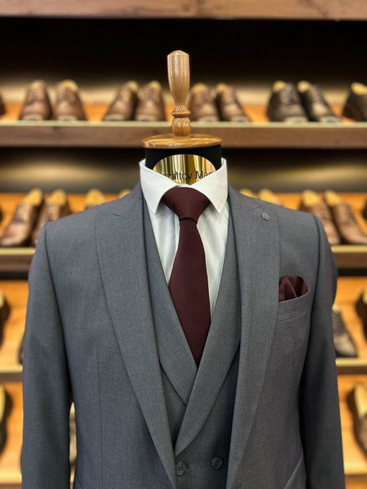 Костюм MAZALTOVMAN 3-ка премиум Серый фактурный