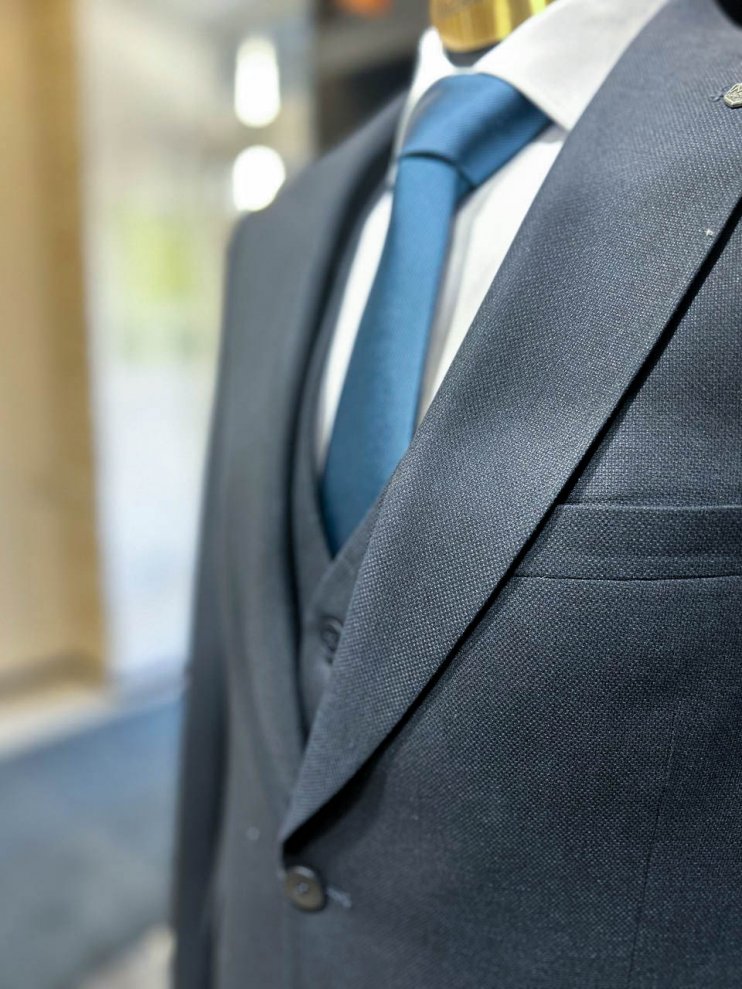 Костюм MAZALTOVMAN 3-ка Синий фактурный премиум линейка