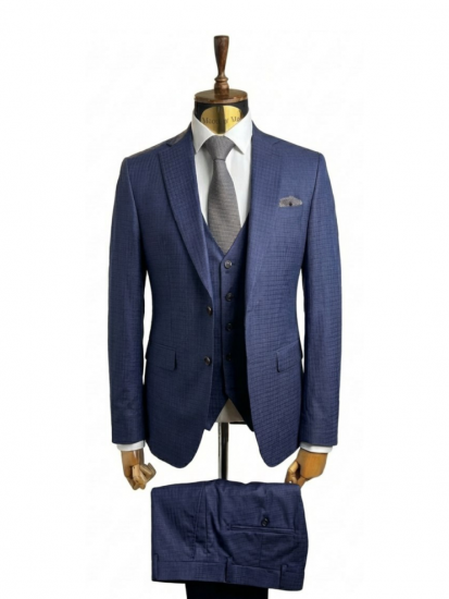 Костюм MAZALTOVMAN 3-ка премиум Синий в клетку