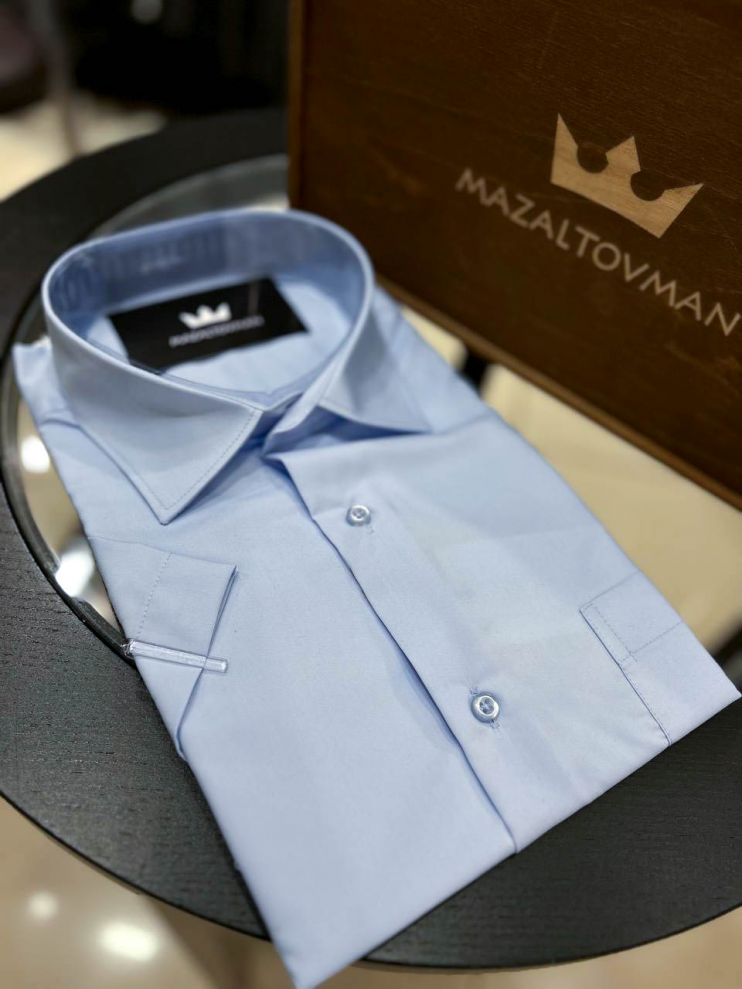 Рубашка ГРС Голубая с коротким рукавом