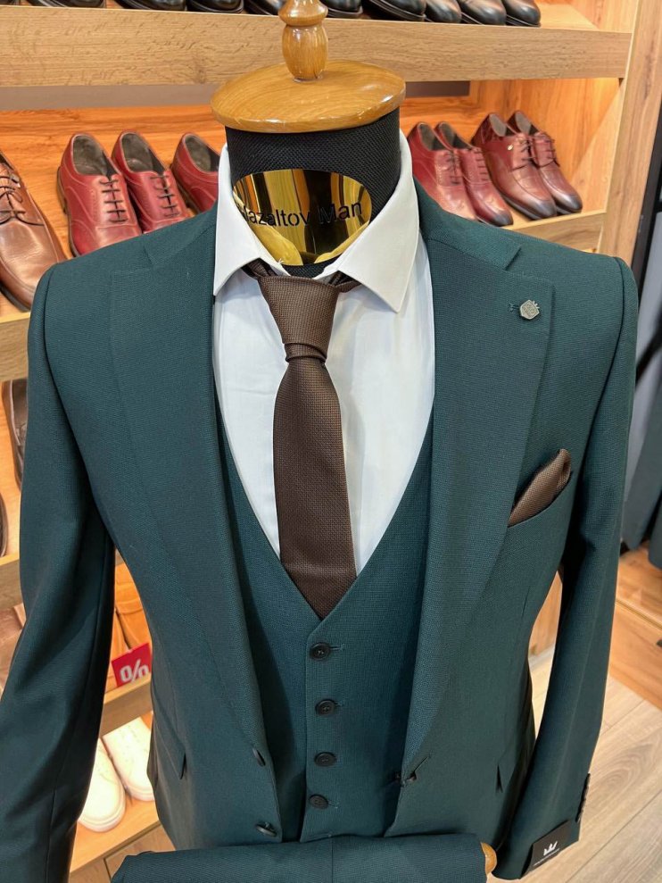 Костюм MAZALTOVMAN 3-ка премиум Зеленый фактурный